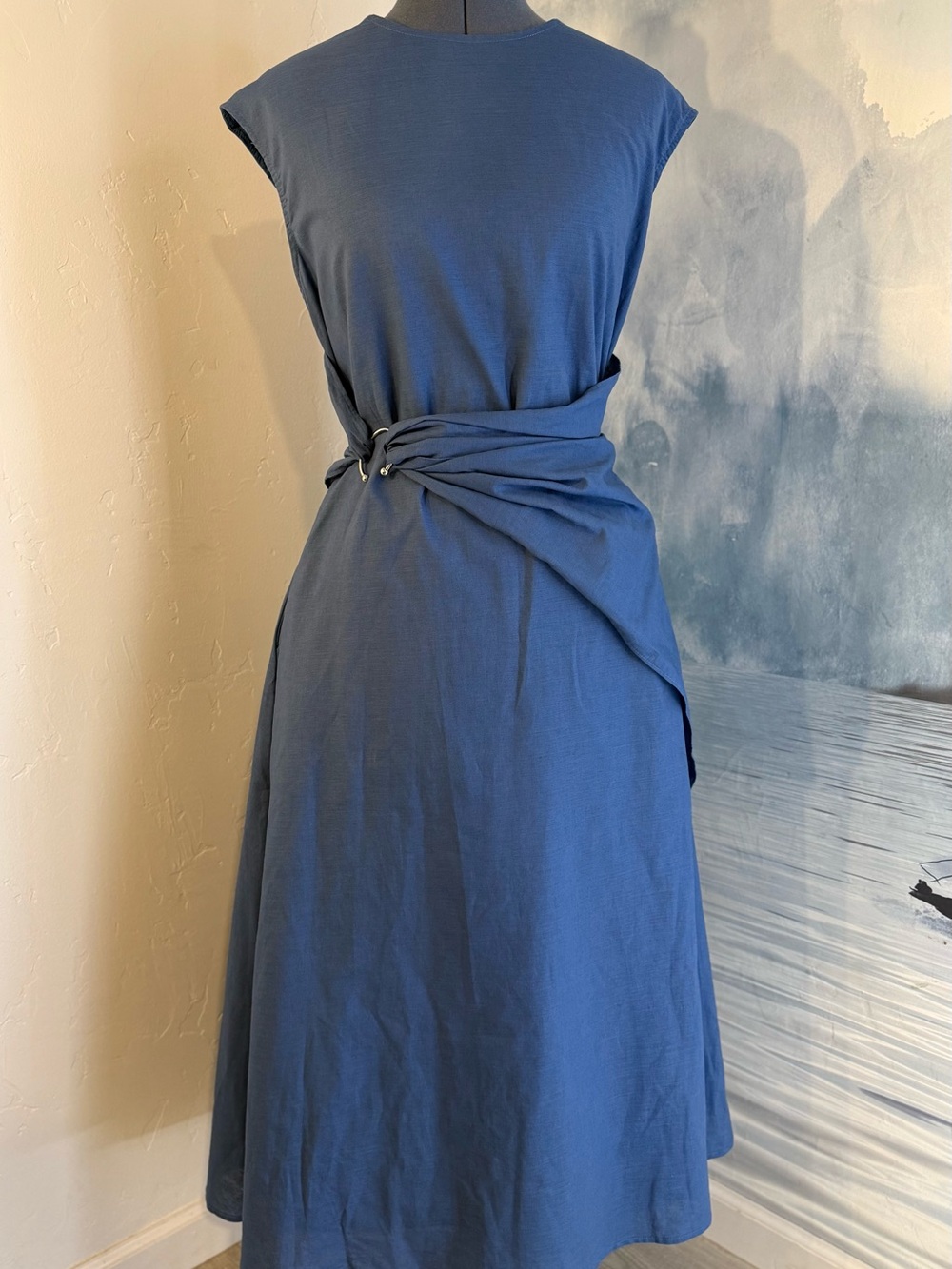 Chillinen Sleeveless Blue Twist-Waist Maxi Dress #272
